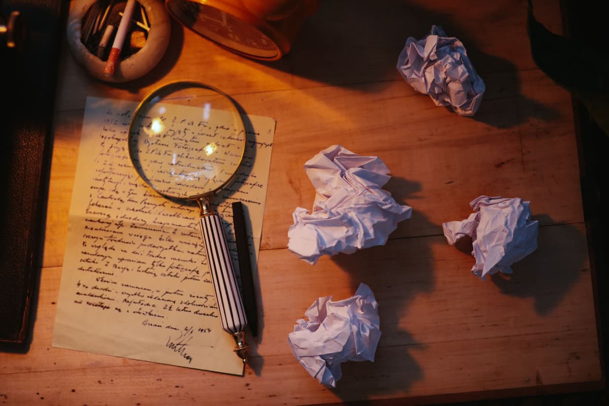 a hand-written letter with ink stains and crossed-out words