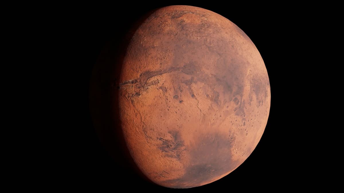 a glowing red giant star slowly stripping the atmosphere from a nearby rocky planet