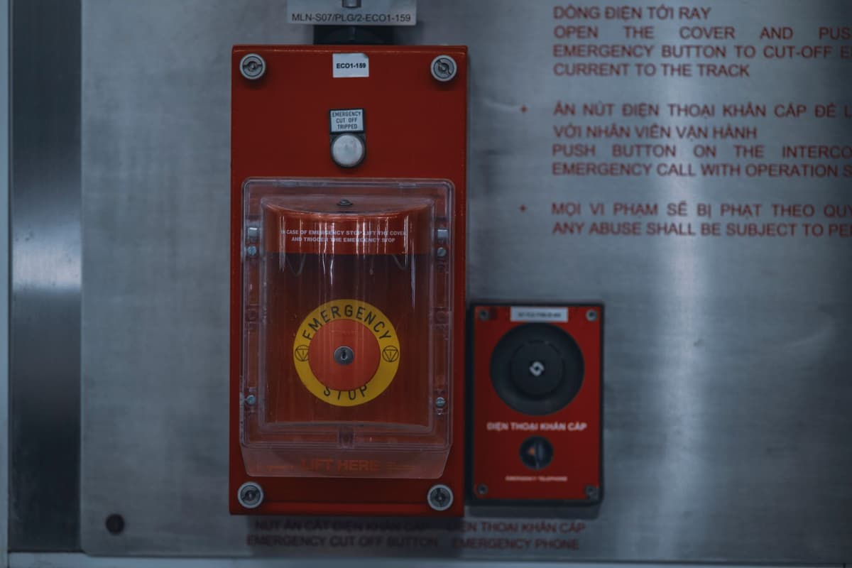 heavy industrial toggle switches on a metal panel