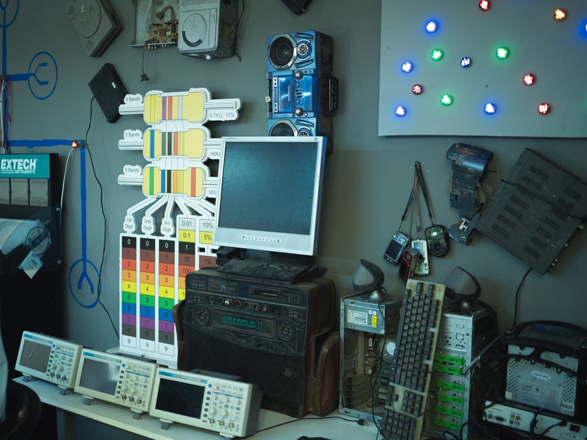 a cluttered digital desktop with twenty different mismatched window styles