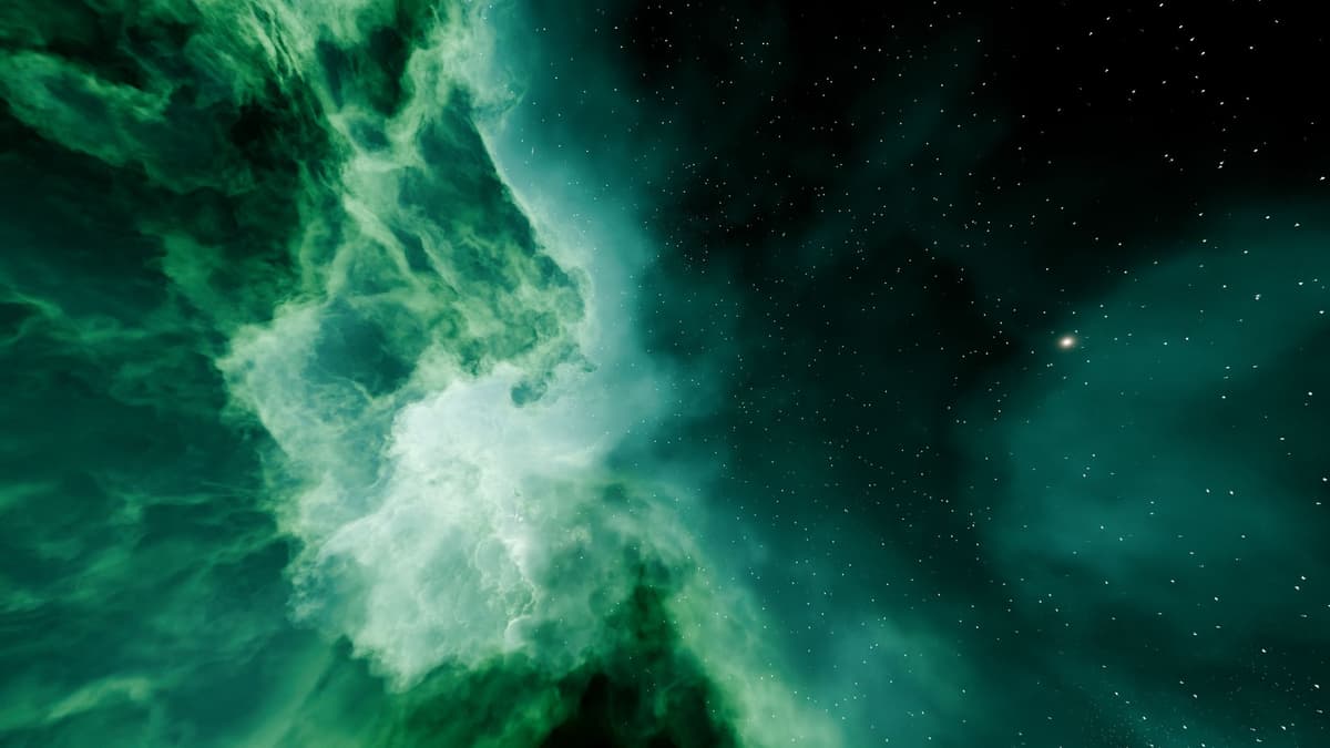 a shiny metal bolt floating in deep space