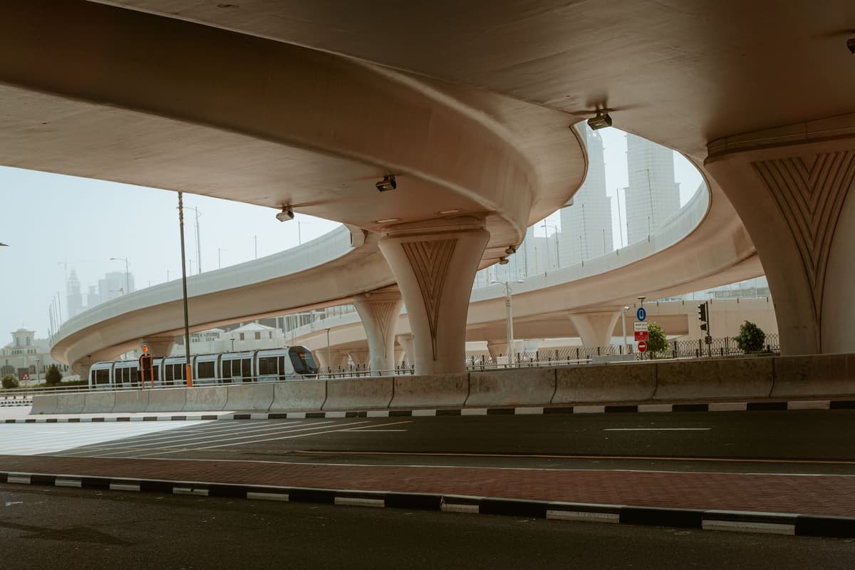a dusty toll booth on a digital highway