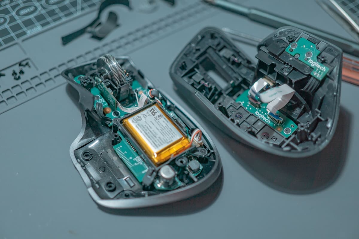 a disassembled digital medical device connected to a circuit board